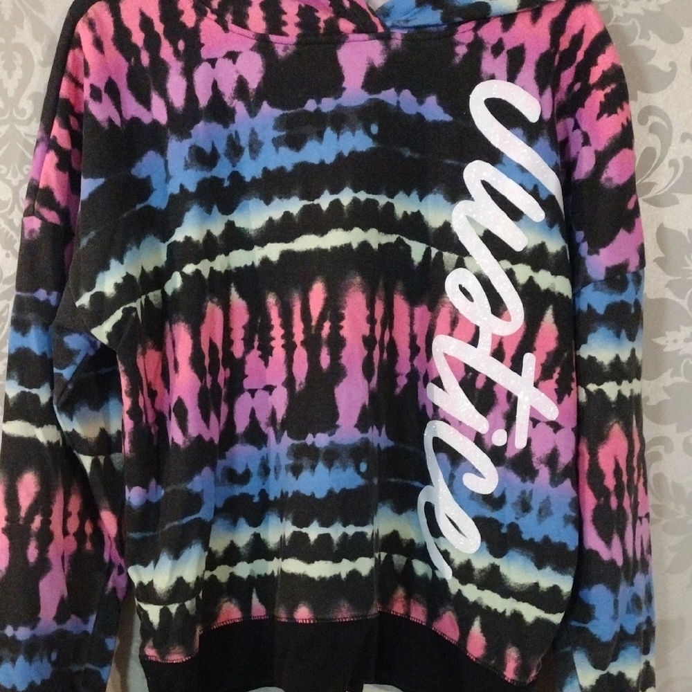 Justice Pink and Blue Tie-Dye Hoodie